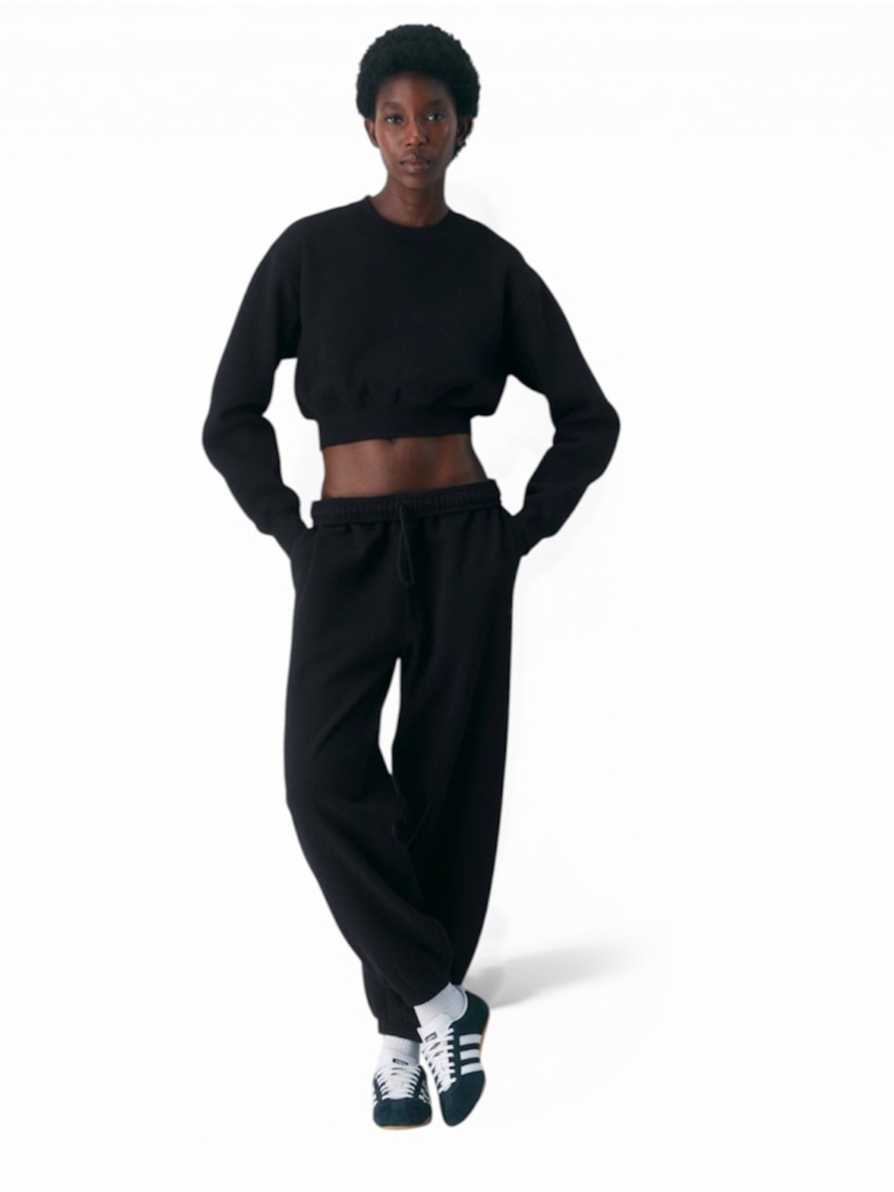 Aritzia Cozy Fleece Mega Jogger Black High Rise Oversized Sweatpants Size L